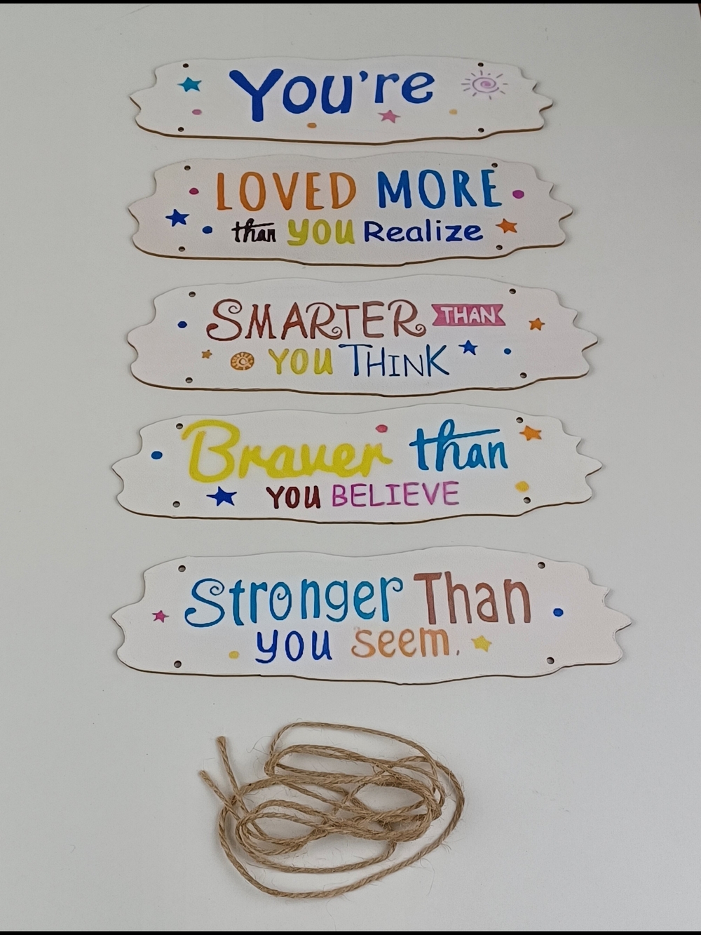 Inspirational Multi-Color Wall Plaque Set - Encouraging Quotes